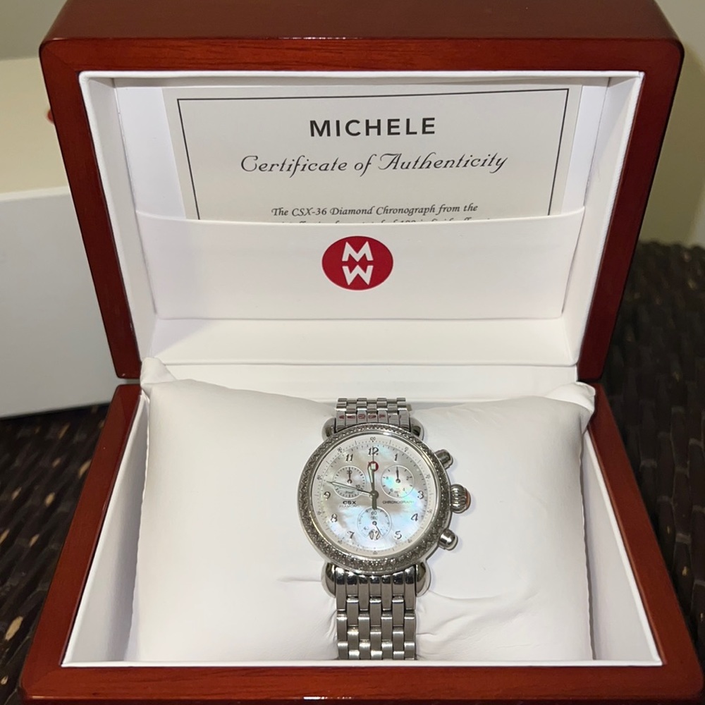 MICHELE CSX-36 diamond chronograph watch certificate of authenticity
